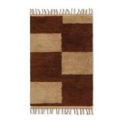 ferm LIVING - Mara Knotted Rug L Dark Brick/Off-White