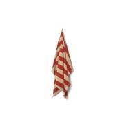 ferm LIVING - Alee Beach Towel Light Camel/Red