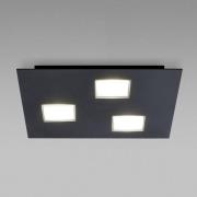 Fabbian Quarter, sort LED-loftlampe 3 lyskilder