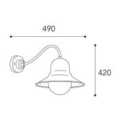 Campanula 2093 væglampe, antik messing/klar