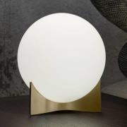 Terzani bordlampe Oscar, messingfarvet, Ø 20 cm, opalglas