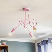 Tarnow loftlampe, 3 lyskilder, rosa