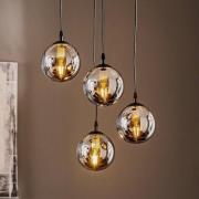 Glassy hængelampe, 4 lyskilder, sort, grafit, glas, E14