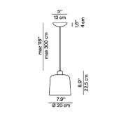 Luceplan Zile pendellampe sort mat, Ø 20 cm