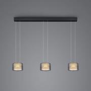 BANKAMP Grand Groove LED-pendel, tre lamper