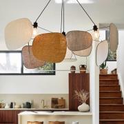 MARKET SET Hængelampe Skærm 70'erne, Ø 150 cm, hør, farverig