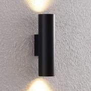 Arcchio væglampe Brinja, 2-lys, sort, rund, GU10