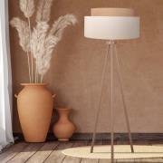 Boho gulvlampe, trebenet ecru/jute, højde 145 cm