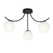 Boston loftlampe, sort/opal, 3 lyskilder