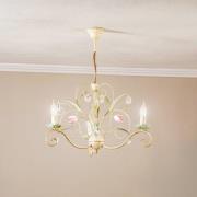 Lysekrone Florina med blomsterdekoration, 3 lyskilder