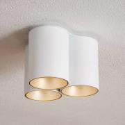 Loftlampe Eye Tone III, hvid/guld