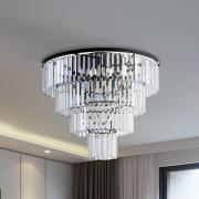 Loftlampe Cristal, transparent/sort, Ø 71 cm