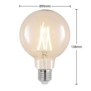 E27 8 W 2.700 K G95 globe, filament, klar