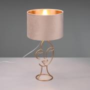 Mary bordlampe med ansigtsdesign, beige/guld