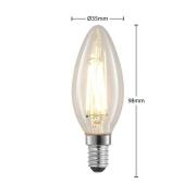 LED-filamentpære E14 4 W 827 kerte, dæmpes, 5 stk