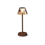 Ideal Lux Lolita LED-terrasselampe, batteri coffee