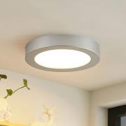 Prios LED-loftlampe Edwina, sølv, 23 cm, sæt med 10 stk