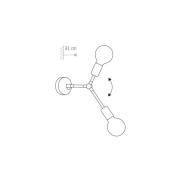 Twig II væglampe, justerbar, 2 lyskilder