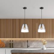 Hængelampe Miro 1 lyskilde Glas røggrå/klar Ø20cm