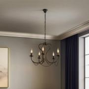 Lysekrone Candela, sort, 5 lyskilder