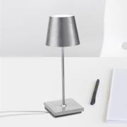 Zafferano Poldina mini batterilampe indvendig sølv