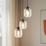 Hængelampe Sombra, ravfarvet, 3 lyskilder, rund