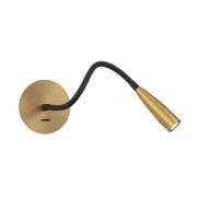 LED-læselampe H63 med fleksibel arm, mat messing