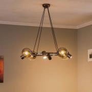 Hængelampe Zerde 4+4 Ø 82 cm sort-krom 8 lyskilder