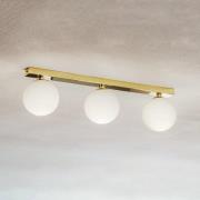 Fatis loftlampe opalglas/messing, 3 lyskilder lang