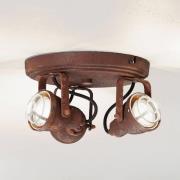 Loftlampe Bente rust rund 3 lyskilder