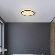 Sapana LED-loftlampe, sort, rund, kan dæmpes