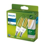 Philips LED-pære E14 B35 2,3 W 485lm 3.000 K 2 stk