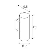 SLV Asto Tube væglampe, GU10, up/down, sort