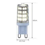 Lindby LED-stiftsokkelpære, G9, 3 W, klar, 4.000 K, 350 lm