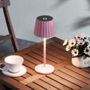 Lindby genopladelig LED-bordlampe Esali, pink, aluminium, 11 cm