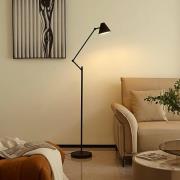 Lucande gulvlampe Phina, sort/hvid, justerbar, E27