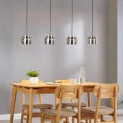 Lucande Diano hængelampe, røggrå, version med 4 lyskilder