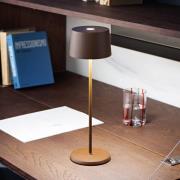 Zafferano Olivia 3K genopladelig bordlampe IP65 corten