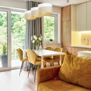 Hængelampe Susan, 3 lyskilder, hvid/beige/guld