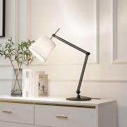 Lucande bordlampe Caelia, sort, tekstil, justerbar