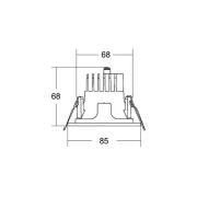 BRUMBERG Apollo Micro, facetteret, rund, 3.000 K, hvid