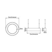 BRUMBERG Biro Circle Ring10 direkte 45cm tænd/sluk sort 3000K