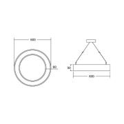 BRUMBERG Biro Circle Ring5 direkte Ø 60 cm DALI sølv 830