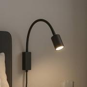 LED-væglampe Justi, sandsort, højde 52 cm, metal