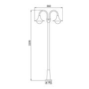 Lygtepæl 171, 2 lyskilder, sort
