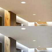 Prios LED-indbygningsspot Rida, hvid. Ø 23 cm, 25W, CCT, IP44