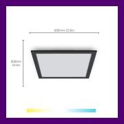 WiZ LED-loftslampepanel, sort, 60x60 cm