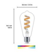 WiZ ST64 LED-filamentpære WiFi E27 6,3 W RGBW