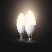 Philips Hue White 5,5 W E14 LED-kertepære, 2 stk