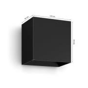 Philips Hue udendørs LED-væglampe Resonate, sort, RGBW, IP44